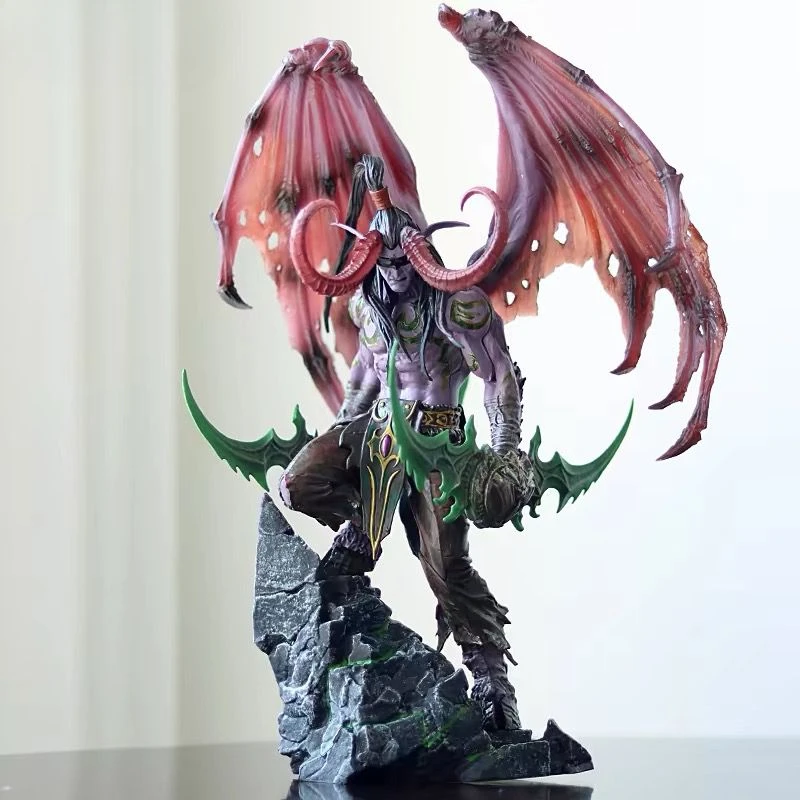 37cm World of Warcraft Illidan Stormrage Action Figure Demon Hunter Model Figure Ornaments Collection Desktop Display Gift Toy