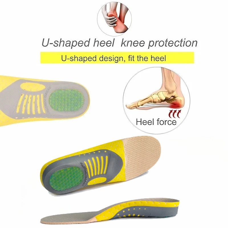 تقويم العظام نعال جيل العظام شقة القدم الصحة وسادة وحيد للأحذية إدراج قوس دعم وسادة لالتهاب اللفافة الأخمصية للجنسين نعل #3