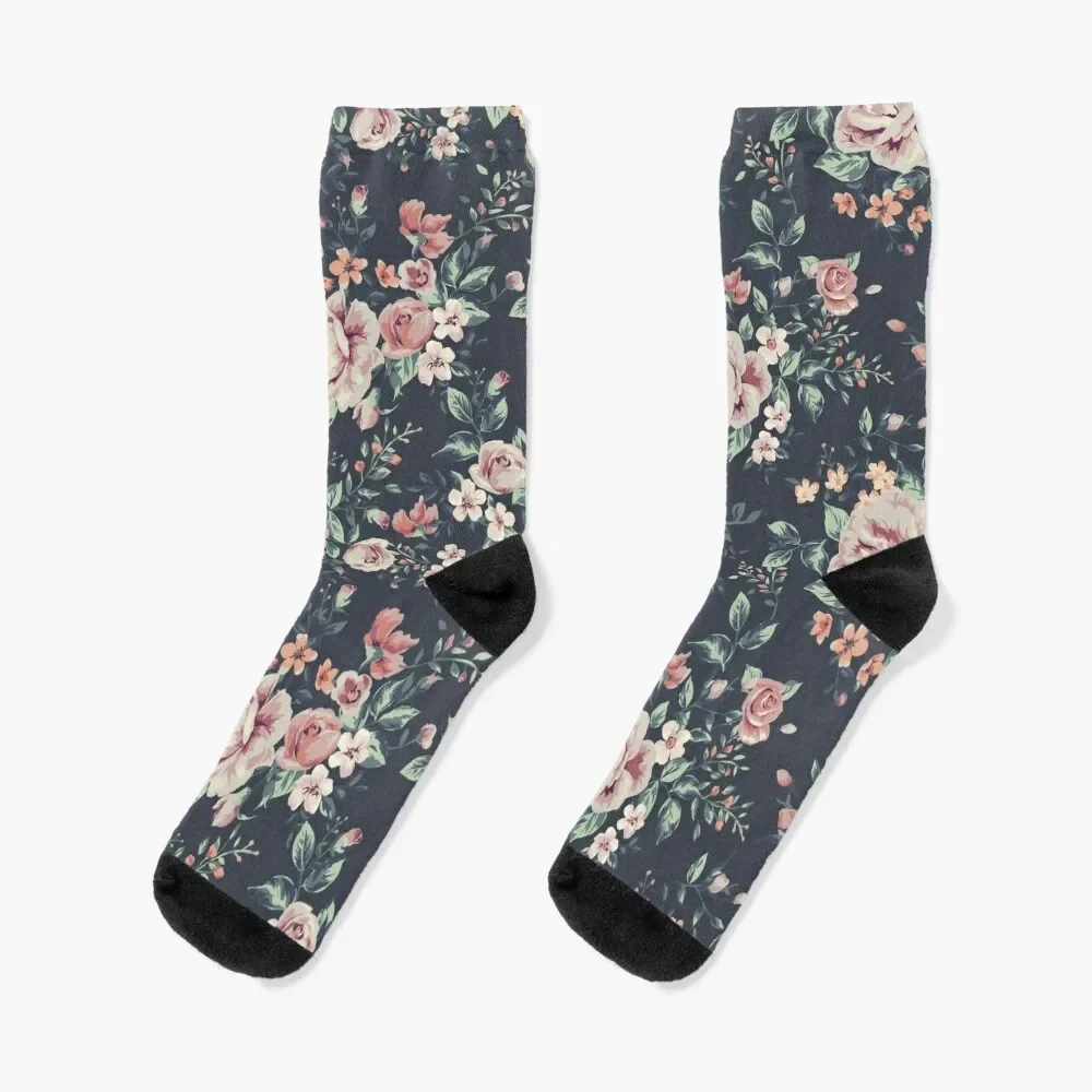 

Vintage Floral Pattern Socks winter thermal warm winter christmas gifts luxe Male Socks Women's