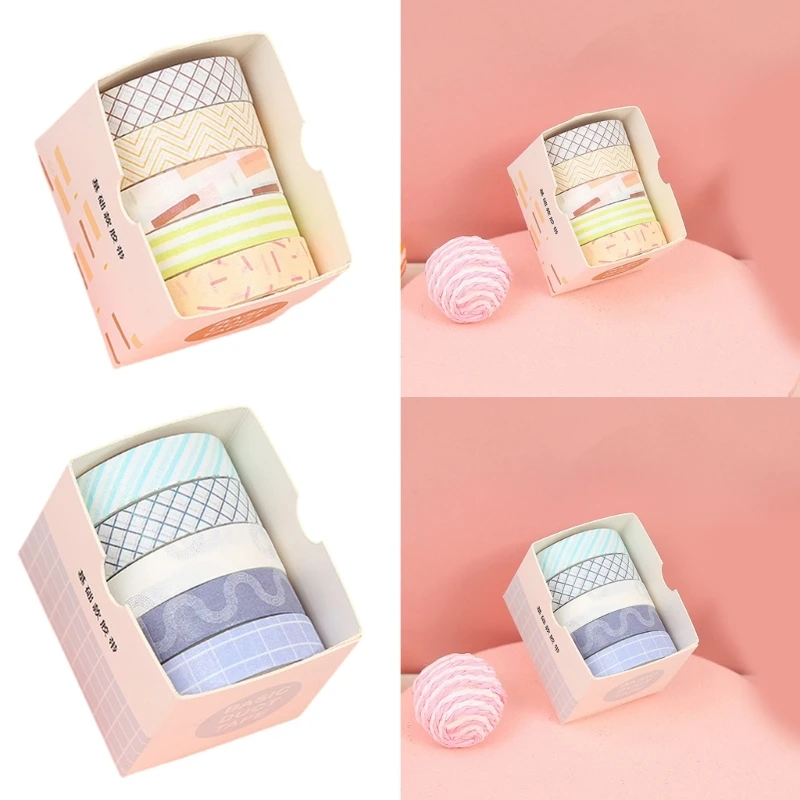 5rolls Dekoracyjne taśma dla sztuki 10 mmx2m Scrapbooking Dekoracja Dekoracja materiału rzemiosła do owijania planowania