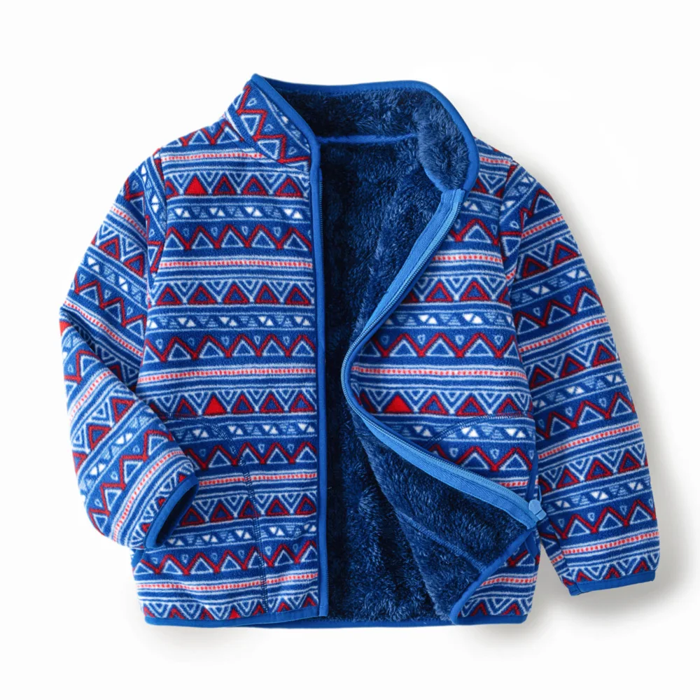 

2025 Children's Plush Polar Jacket Autumn Winter New Printed Fleece Warm Jacket
