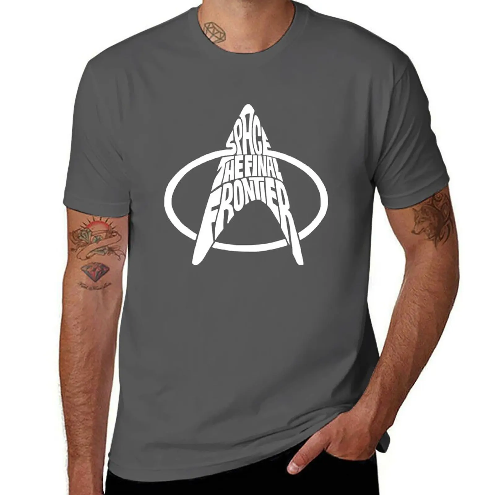 

Белая футболка Star Trek Space The Final Frontier, забавные футболки, хлопковая футболка, мужская однотонная футболка
