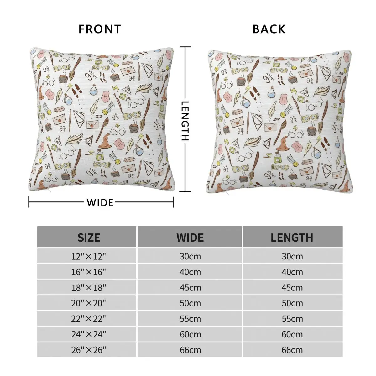 Magic Wizard Wallpaper Square Pillowcase Polyester Linen Velvet Pattern Zip Decor Pillow Case Home Cushion Cover