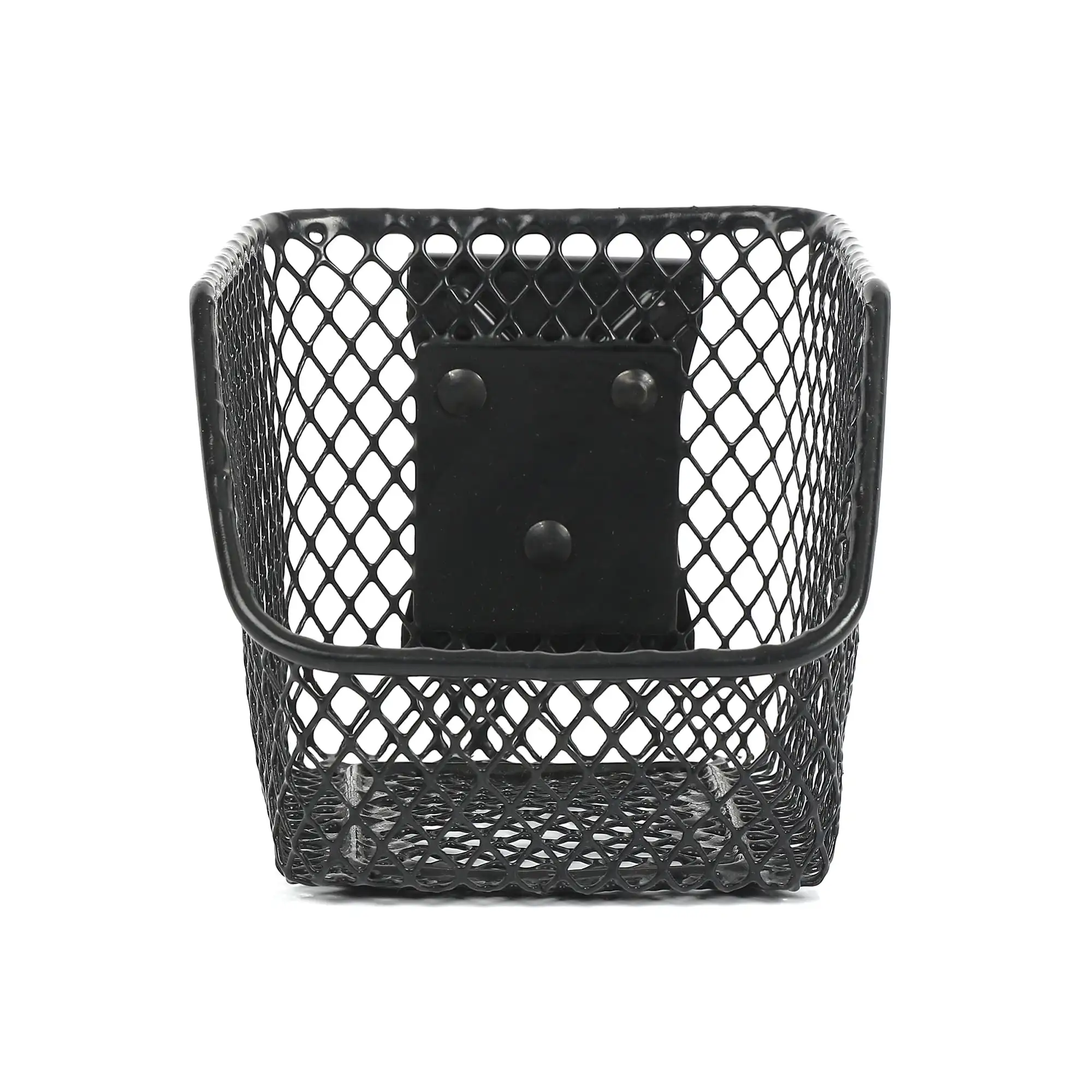 سلة معلقة شبكية معدنية 4 بوصات لنظام السكك الحديدية المفاجئة، خطاف تخزين، أسود، 3.30 بوصة