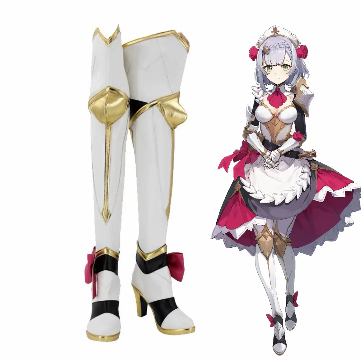 

Genshin Impact Noelle Обувь для косплея Сапоги Рыцари Косплей Обувь горничной Сапоги Noelle Косплей Noell