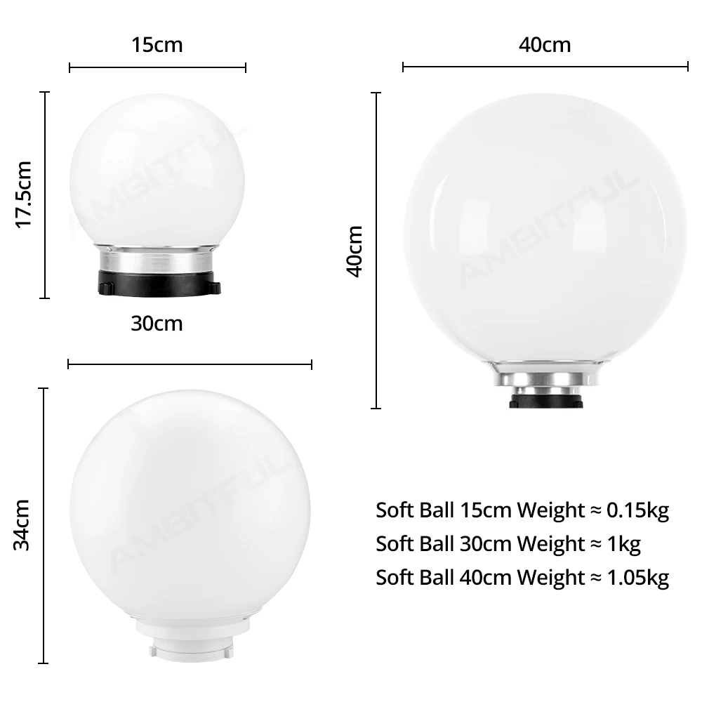 15cm  Universal Photography Diffuser Soft Ball Bowens Mount Dome Softbox Studio Accessories for Studio Flash Light