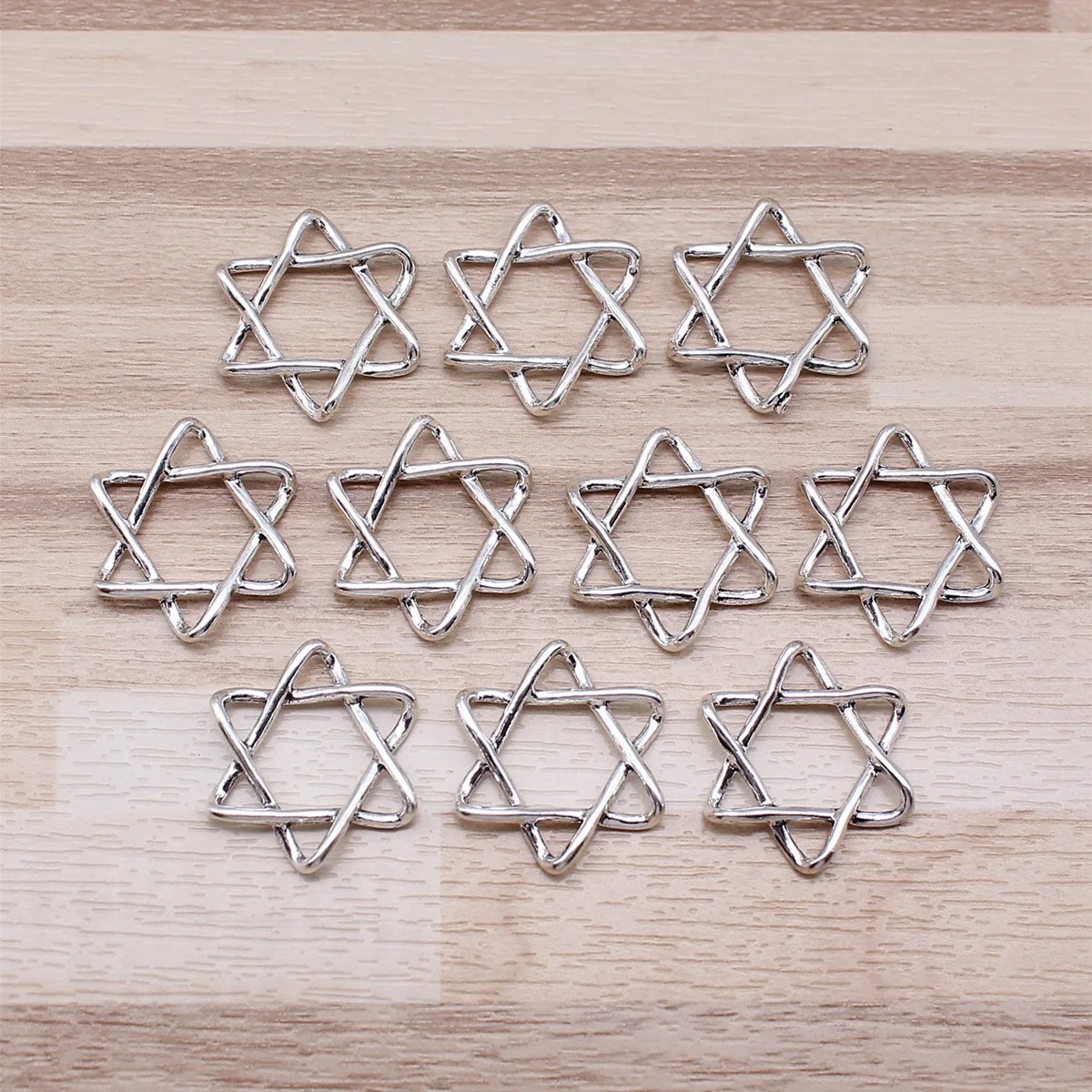IFOCUS 10pcs/Lot Star Of David Charms For DIY Jewelry Making Zinc Alloy 20x18mm/0.79x0.71inch