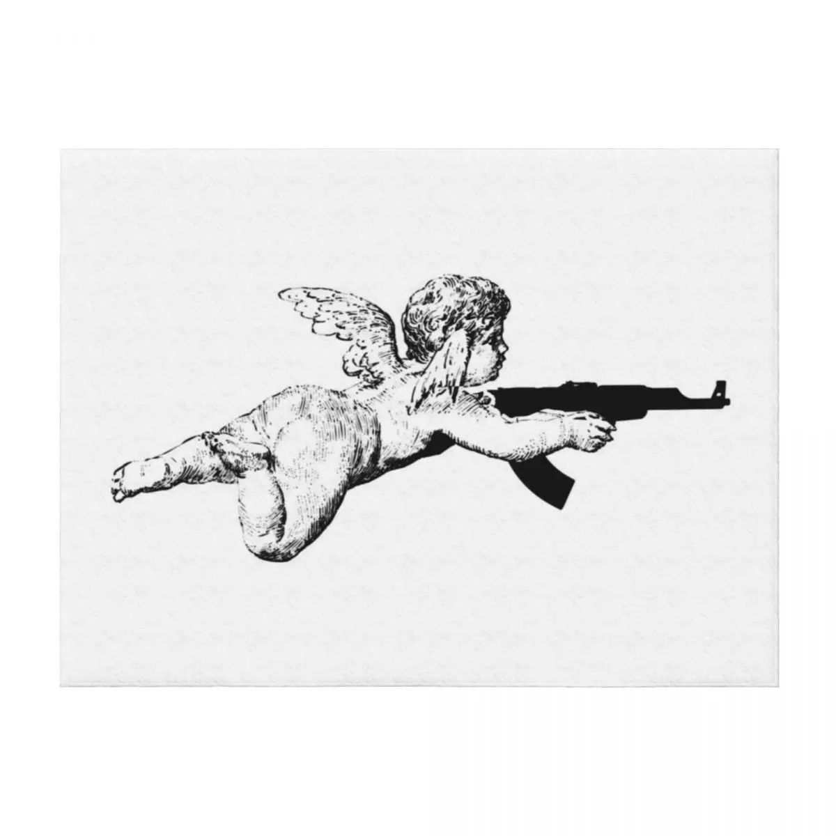 

Angel with AK-47 Throw Blanket Sofa Plush Thins Thermal Blankets