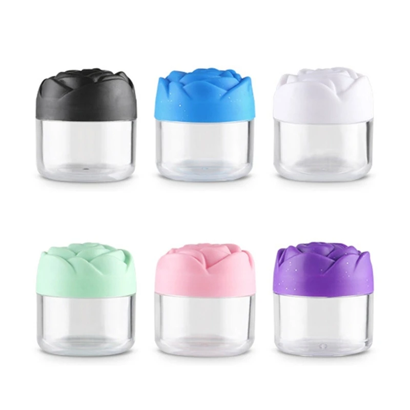 

12 PCs/set Rose Flower Shaped Empty Cosmetic Container Travel Size Leak Proof Makeup Cream Sample Refillable Pot Jars with Lid