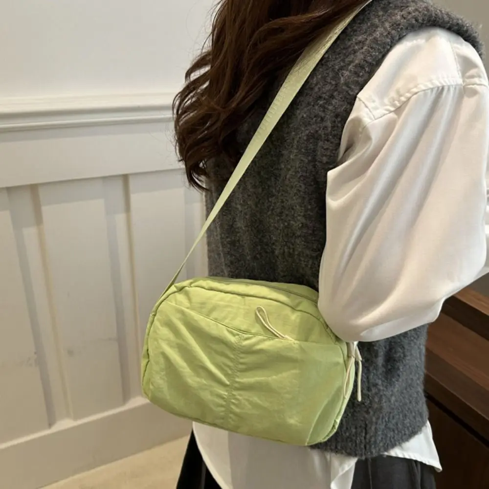 

Quick-dry Nylon Square Bag Japanese Style Messenger Bag Sling Crossbody Bag Solid Color Large Capacity Versatile Waist Pack