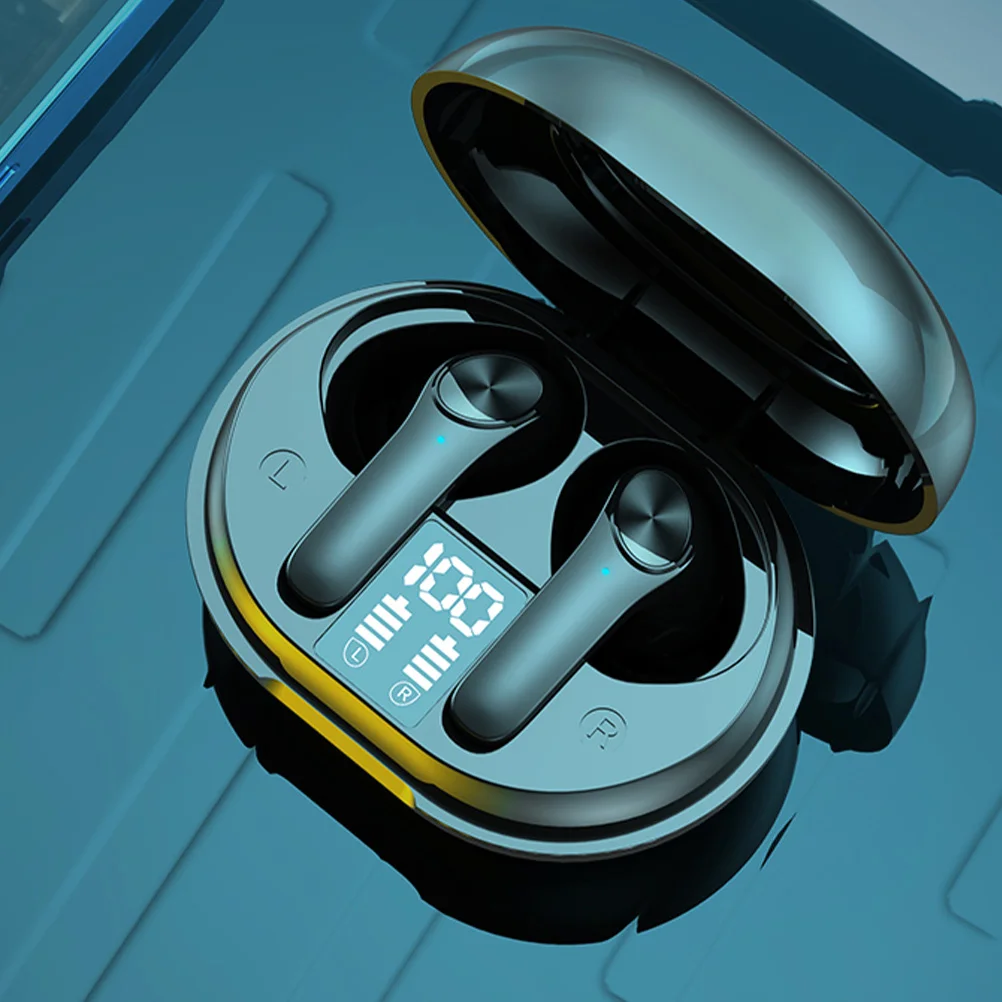 

1Pair Earbuds Mini Wireless Earphone Digital Display Charging Case Noise Reduction Fast Transmission Sports Outdoor