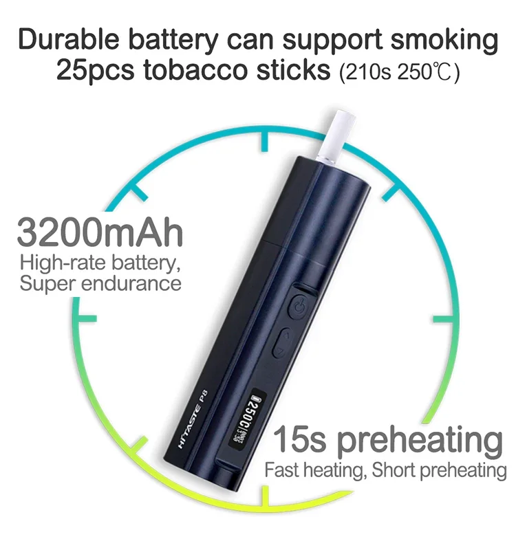 2024 24hrs ship Hitaste P8 device heat stick not burn dual heating system OLED display Compatible 30 icosticks