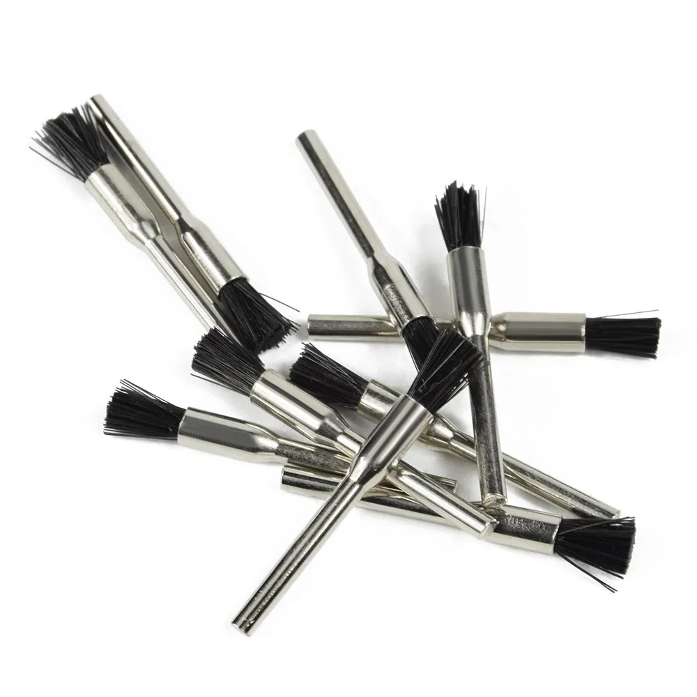 Fenhan 10Pcs Wire Wheel Brushes Set Buffing Polishing Wheels 1/8'' Shank Mandrel Pen Brushes Kit Accessories For Rotary Tools