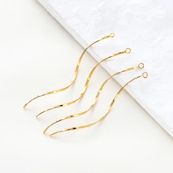 10Pcs 14K/18K Gold Color Plated Brass S-shaped Hanging Long Curved Band Charms Pendants for DIY Earring Accessories