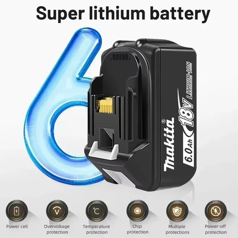 Original 18V LXT Lithium Battery for Makita, 3.0Ah/6.0Ah/9.0Ah All-Round Replacement for BL1850 BL1860 BL1860B Power Tools