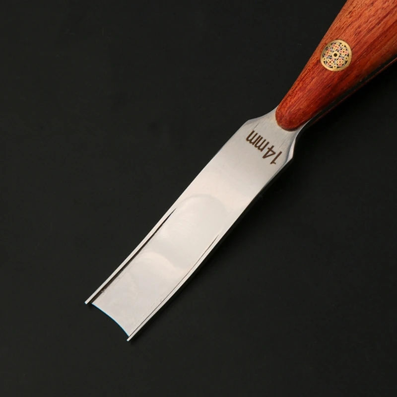 Wooden Handle Leathercraft Edges Beveler Wide Mouth Leathercraft Shovel Thin Knife Leathercraft Edges Trimming Tools image 2