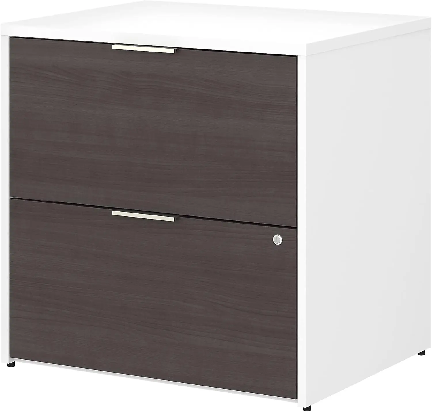 2-Drawer Lateral File Cabinet Locking Ltr/Lgl Storm Gray/White 29.72-Inch