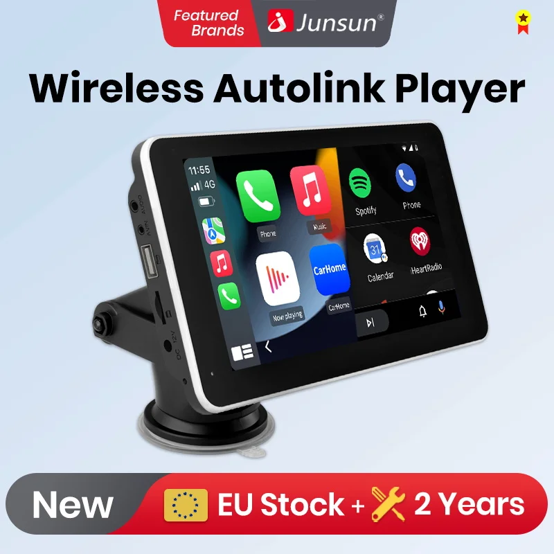 Junsun 7 Inch Touch Screen Car Portable Tablet Wireless CarPlay Android Radio Bluetooth Navigation Car Multimedia Player GPS