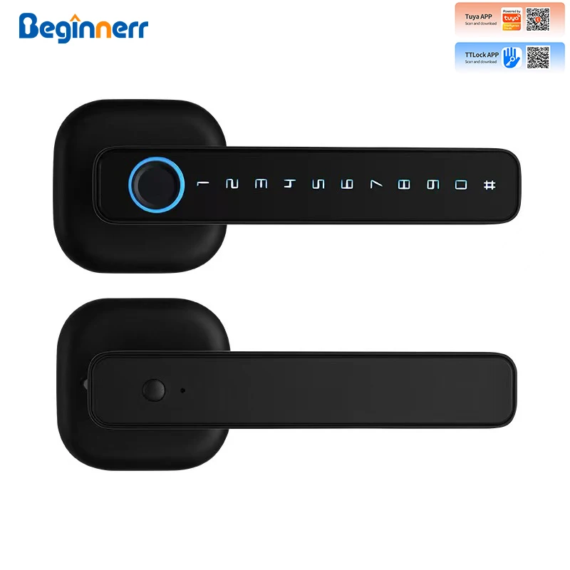 

Ручка для дома, умный дверной замок BlueTooth Tuya TTlock M1, карта, пароль по отпечатку пальца, деревянная дверь, офисный цифровой дверной замок