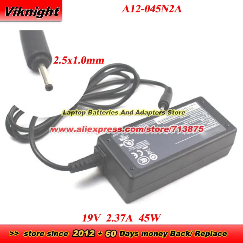 

Адаптер переменного тока A12-045N2A, 19 В, 2,37 А, 45 Вт, 2,5x1,0 мм, для зарядного устройства ASPIRE 5 N20C5