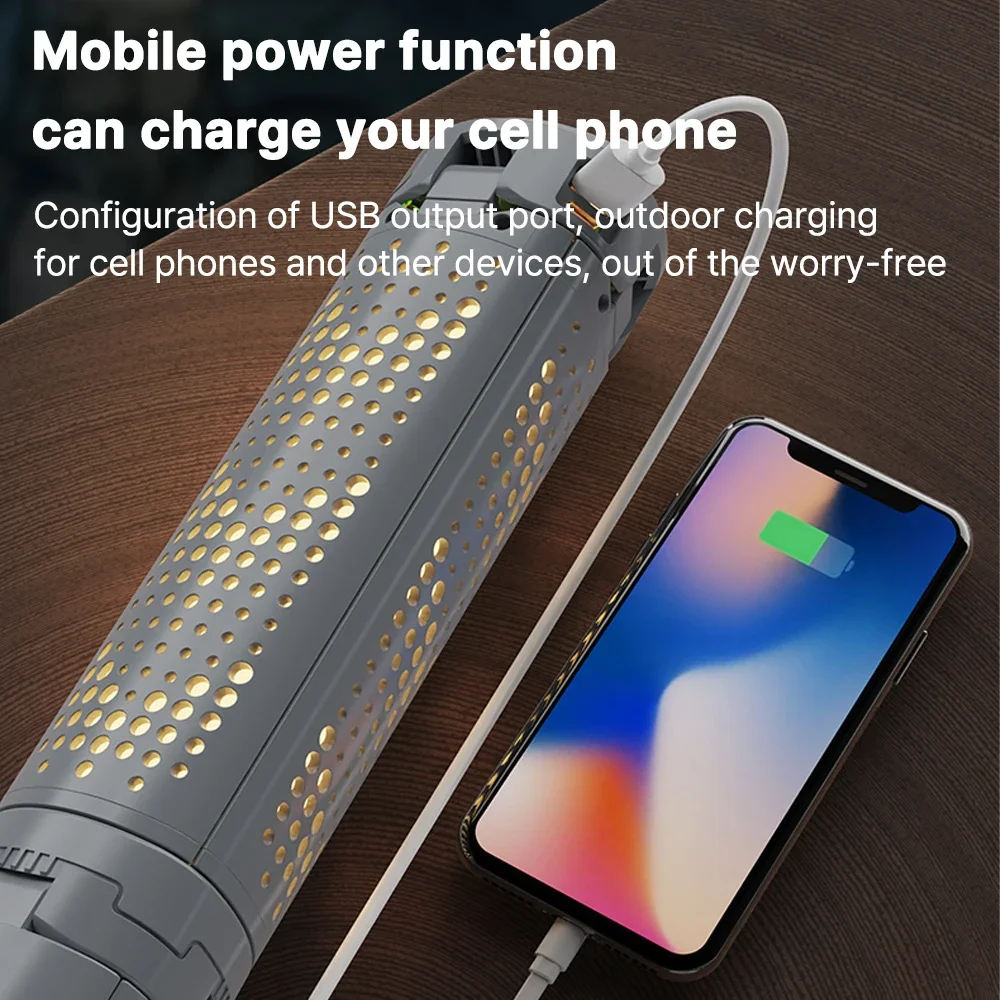 Folding Camping Light Portable Telescopic Lanterns Built-in 8000mAh Outdoor Waterproof Power Bank Lamp With Triangle Stand Base