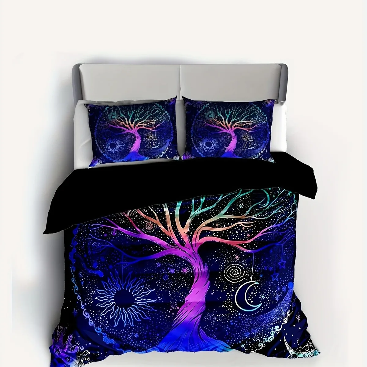 Soft and Comfortable Tree of Life Duvet Cover Set with Zipper Closure Perfect for Bedroom Guest Room and Dorm Decor