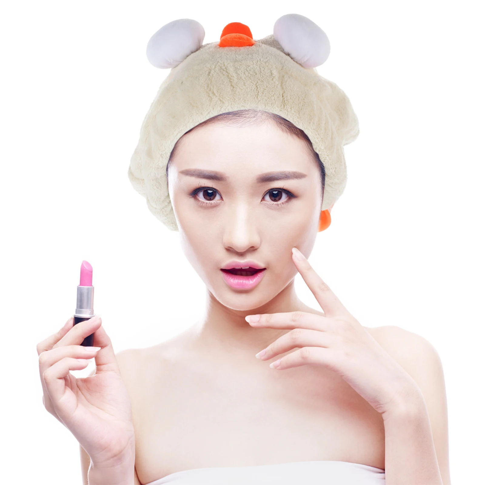 

Cartoon Animal Hat Microfiber Drying Towel For Drying Wet Hair Cap Towel Turban Wet Hair Cap Lightweight Travel Gifts Pink
