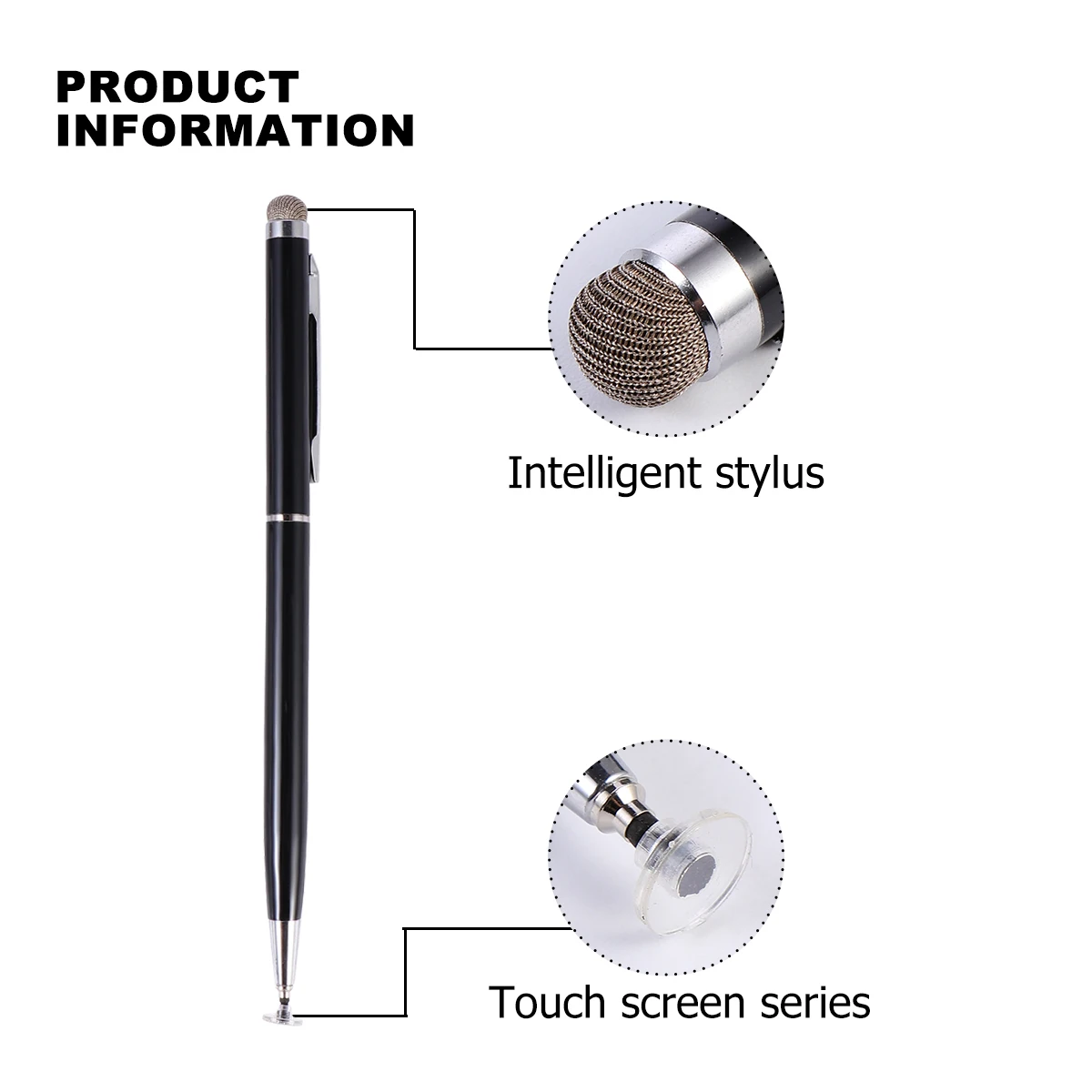 

2pcs High Precision Capacitive Stylus Screen Pen For Tablet Rubber Tip Screen Pens Multifunctional