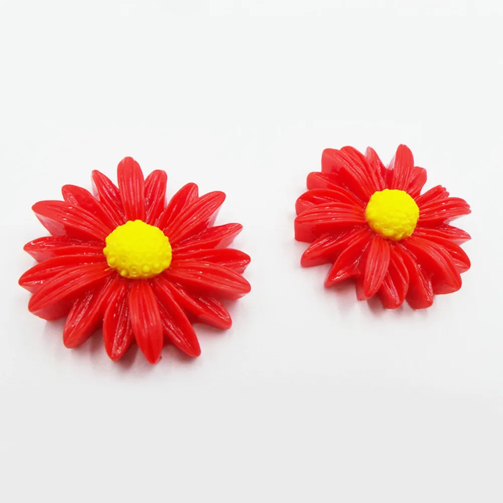 

100Pcs Children Hair Accessories Craft Supplies Resin Daisy Flower Beads Flatback Cabochons for Jewelry Making Phone Case