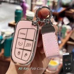 Key Fob Cover for Dodge Charger Challenger Jeep Grand Cherokee Compass Renegade Patriot Comander Chrysler 300 Fiat Keychain