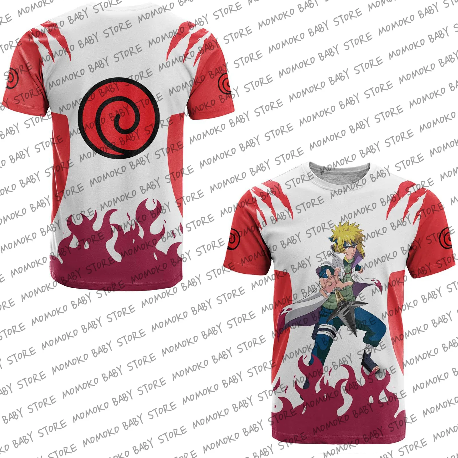 

New Arrivals Anime Naruto Cosplay T-shirt Summer Breathable Sports Short Sleeve Tshirt Japanese Anime Clothing for Adult/kids
