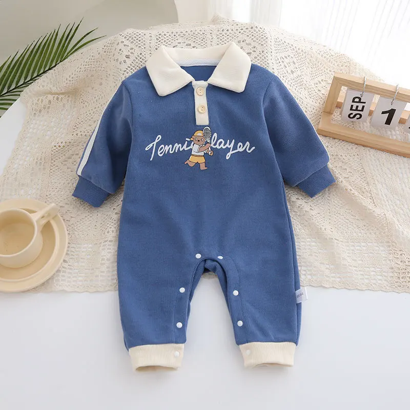 Baju monyet bayi lelaki perempuan, pakaian luar bayi baru lahir Super lucu musim semi dan musim gugur