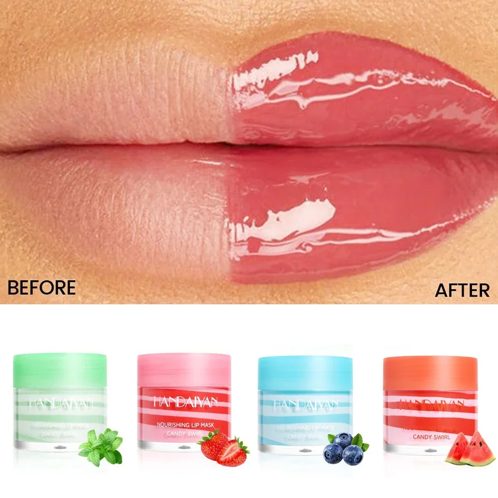 

18g Strawberry Lip Balm Hydrating Lip Mask Night Sleeping Lip Care Fades Liplines Plump Fruit Moisturizing Nude Lipstick Primer