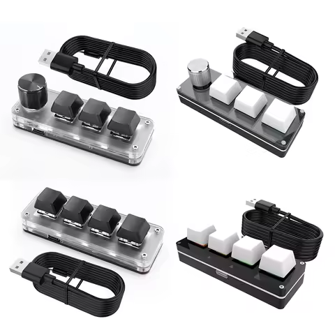 3 Key + 1 Knob / 4 Keys RGB Macro Custom Keyboard Programmable Mechanical Keypad