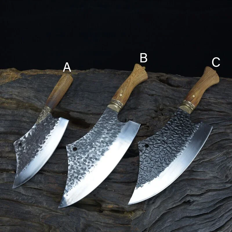 Set chopping bone knife slaughtering chopping double knife slicing knife longquan forging  blade household