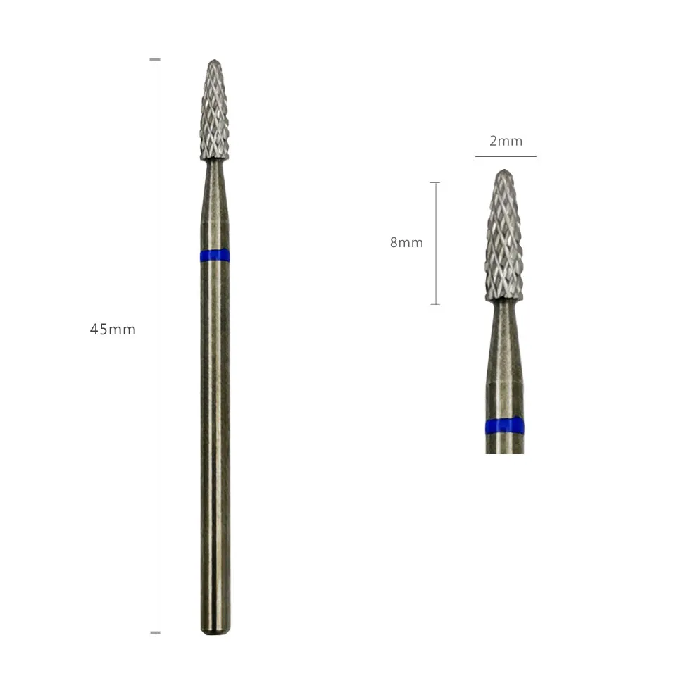 HYTOOS-broca de carburo para cutículas, fresa rotativa de rebabas de carburo de 3/32 "para manicura, herramienta de accesorios para uñas
