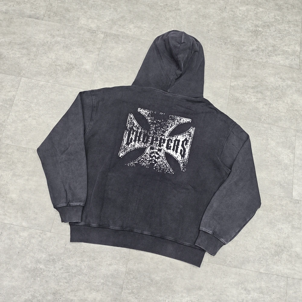 

Yao модная осенне-зимняя хлопковая куртка с капюшоном в стиле ретро, винтажная повседневная уличная одежда в стиле хип-хоп, свободная стираная куртка со старой графикой для мужчин