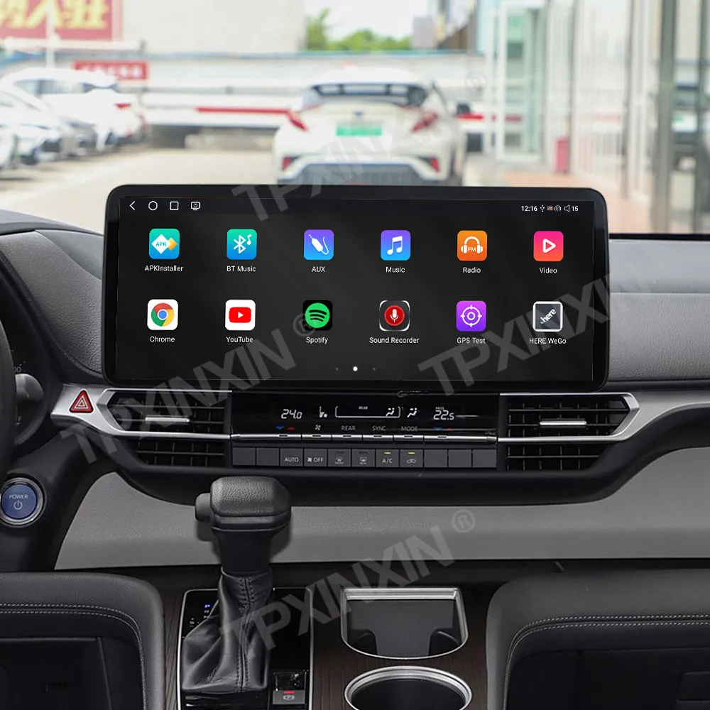 

12,3-дюймовый автомобильный радиоприемник для Toyota Sienna 2021-2023 с HD-экраном, Qualcomm, CarPlay, Android 13, мультимедийный плеер, GPS-навигация, головное устройство
