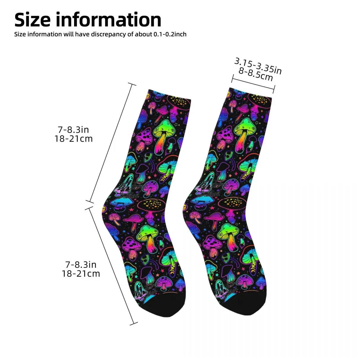 Neon Psychodelic Mushrooms Stuff cosy Unisex Socks Windproof Interesting Four Seasons Socks