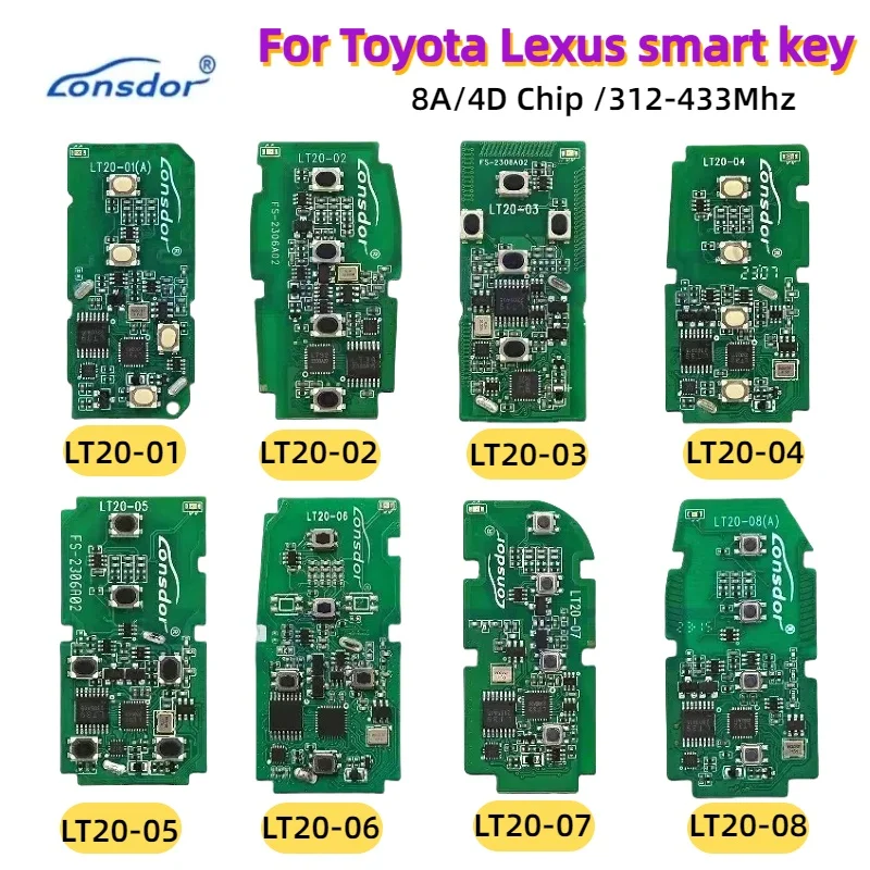 Uniwersalny Lonsdor 8A 4D Smart klucz zdalny LT20 dla Toyota dla Lexus dla Subaru Chip A433 F433 5290 0140 5801 0020 0440 0410