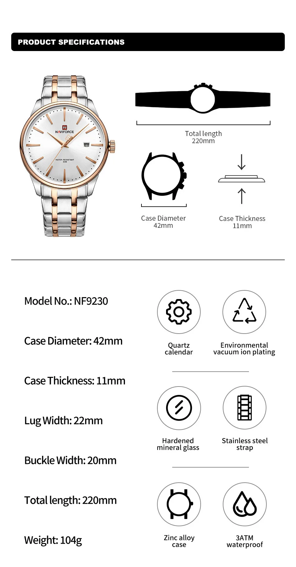 NAVIFORCE-Reloj de pulsera para hombre y mujer, accesorio de marca Original, resistente al agua, con fecha, conjunto de regalo para pareja, a la venta