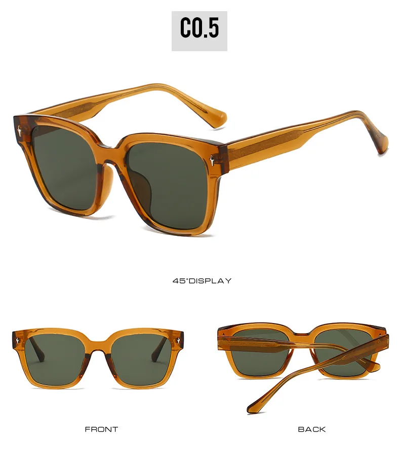 2025 qualität Metall Kern Quadrat Sonnenbrille Frauen Koreanische Marke Designer Tr90 Mode Unisex Männer Gläser – Detail 11