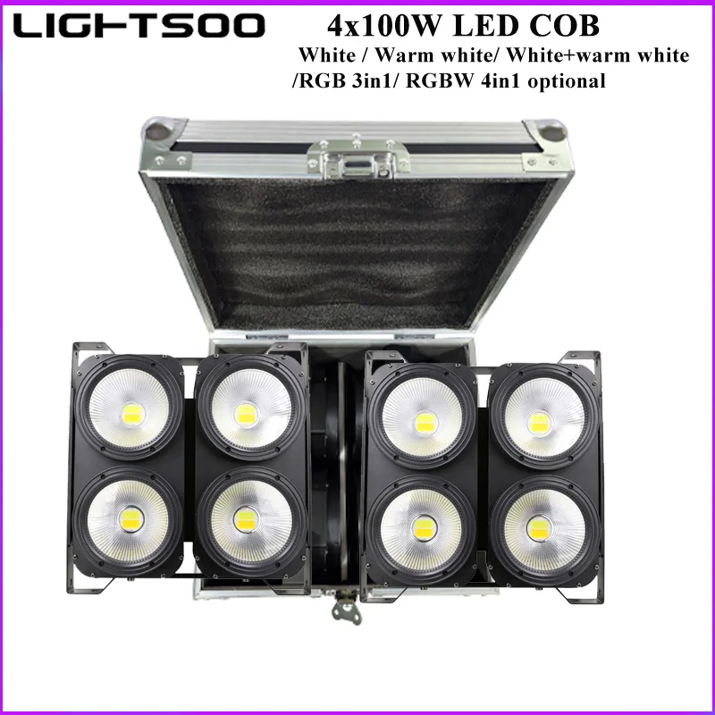 2pcs/Lot COB LED 4x100W Audience DMX Light 4 Eyes Blinder Light Optional Control LED Flightcase individually Concert Disco Party