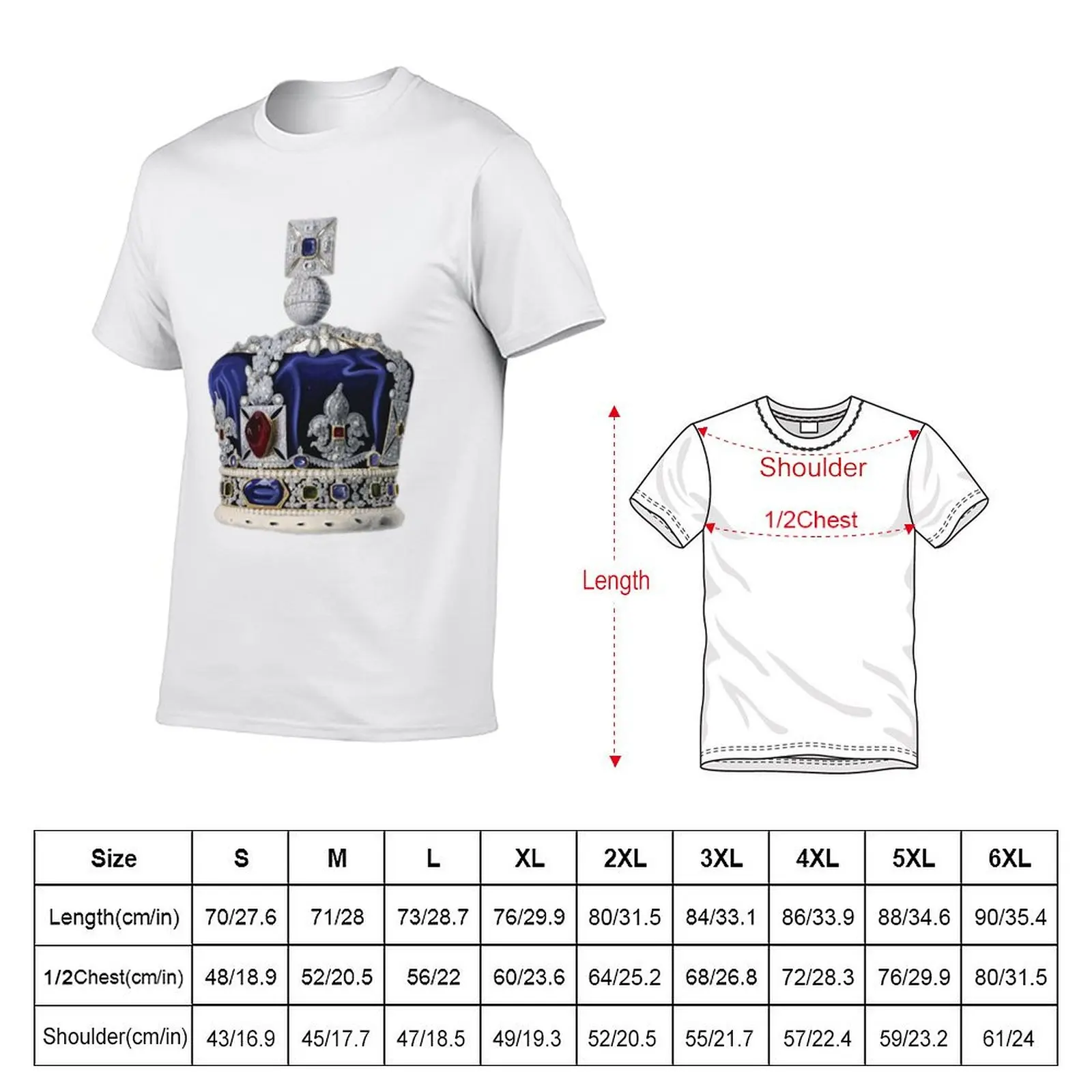 Queen Victoria_s Crown T-Shirt No Iron Casual Short Sleeve Top
