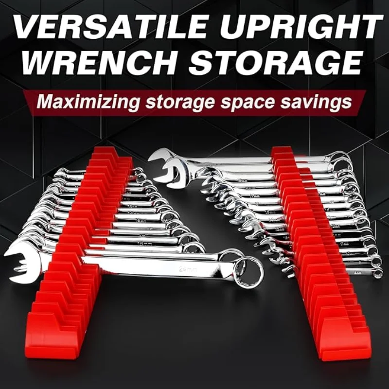 1-10Pcs Magnetic Wrench Organizer Easy To Install Practical Portable Tool Storage Shelf Wrench Holder for Tool Drawer Storage