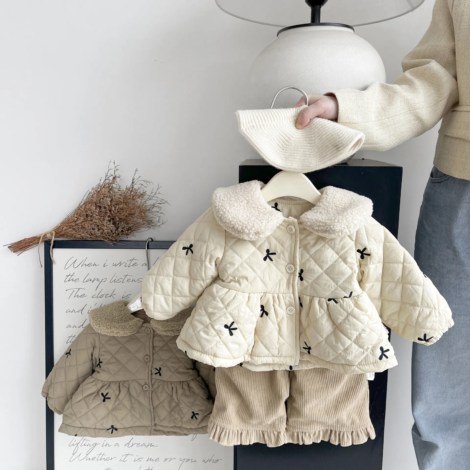 Jacket Down Parkas Coat Kids Velvet Korean Version Girls Cotton Padded Winter Clothes Baby Western Style Little Girl Thick Warm