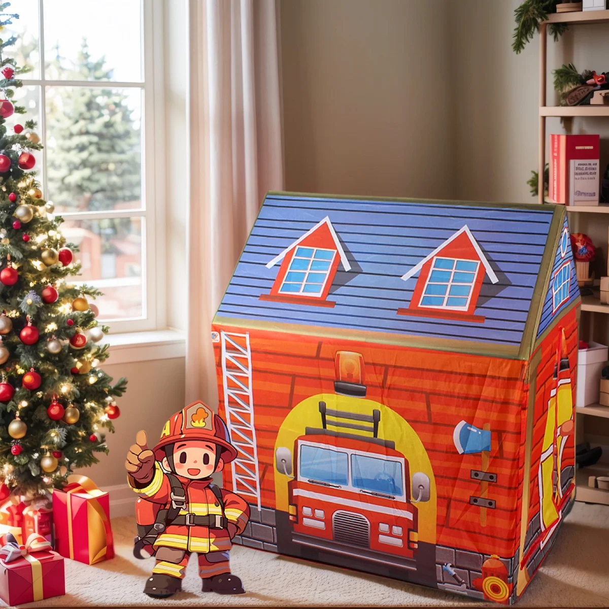 1 لعبة خيمة للأطفال على شكل بيت حيوانات الغابة، مسرح على شكل غابة، خيمة لعب تظاهرية للبنين والبنات، مسرح ألعاب ممتعة ومتينة للأطفال، أفضل هدية لعيد الميلاد والعطلات، لعبة الشاطئ #4