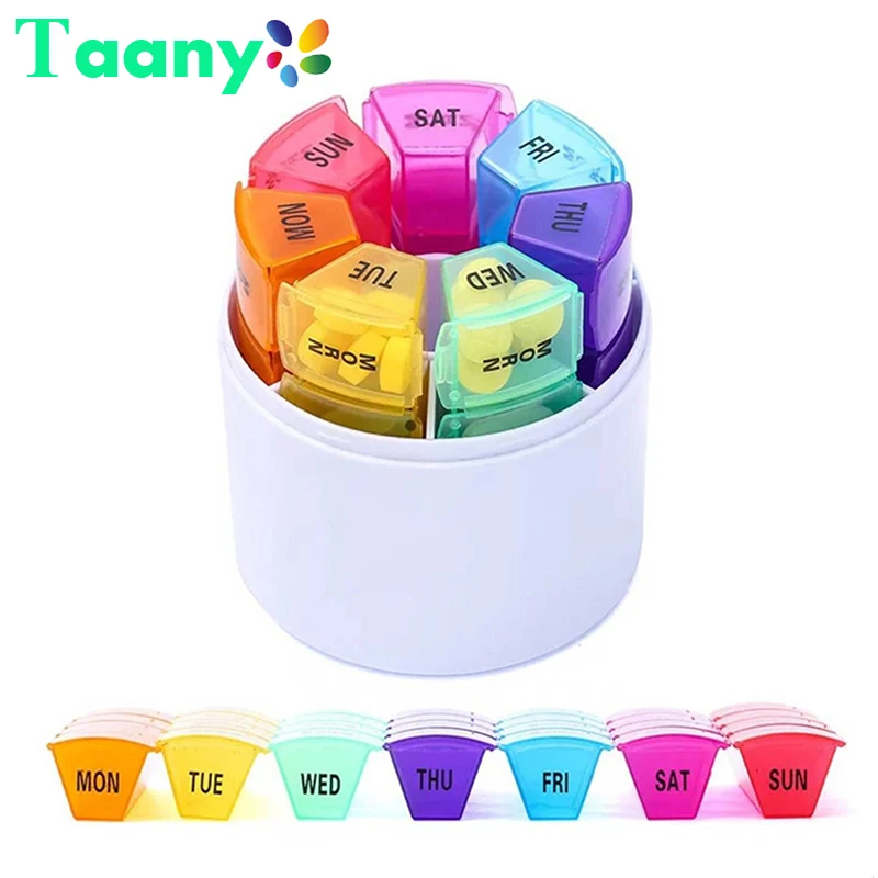 Portable 7 Days 28 Grids Weekly Colorful Pill Case Storage Box Travel Medicine Box Holder Tablet Organizer Medicine Pill Box