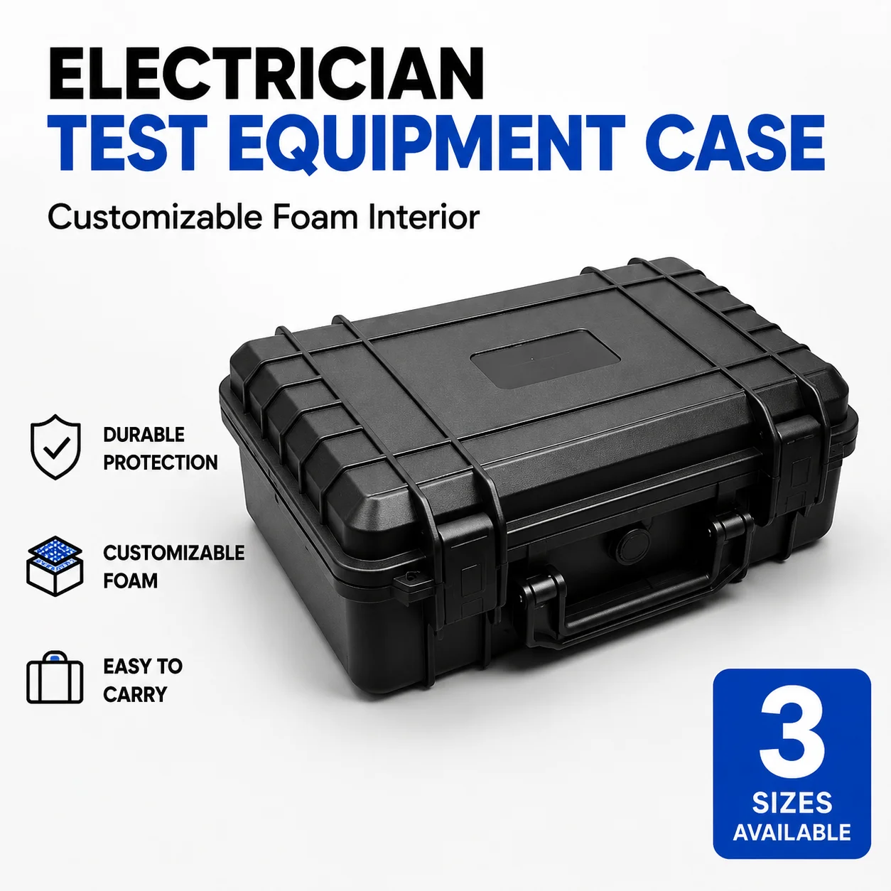 Portable Network Technician Tool Case with Custom Foam Organizer for Cable Testers Crimping Tools Connectors and Repair Gear