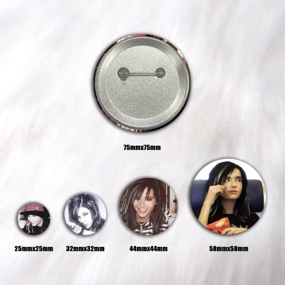 A-Tokio Hotel Bill Kaulitz Anime Round Badges, Brooches, Clothing Accessories, Birthday Gifts, Anime Conventions